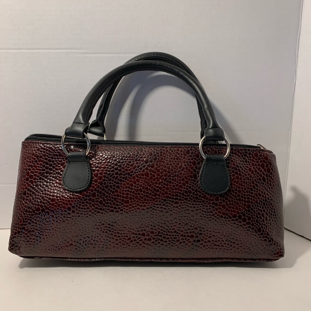 Primeware Clutch Insulated Single Bottle Wine Tote Burgundy w/Black handles